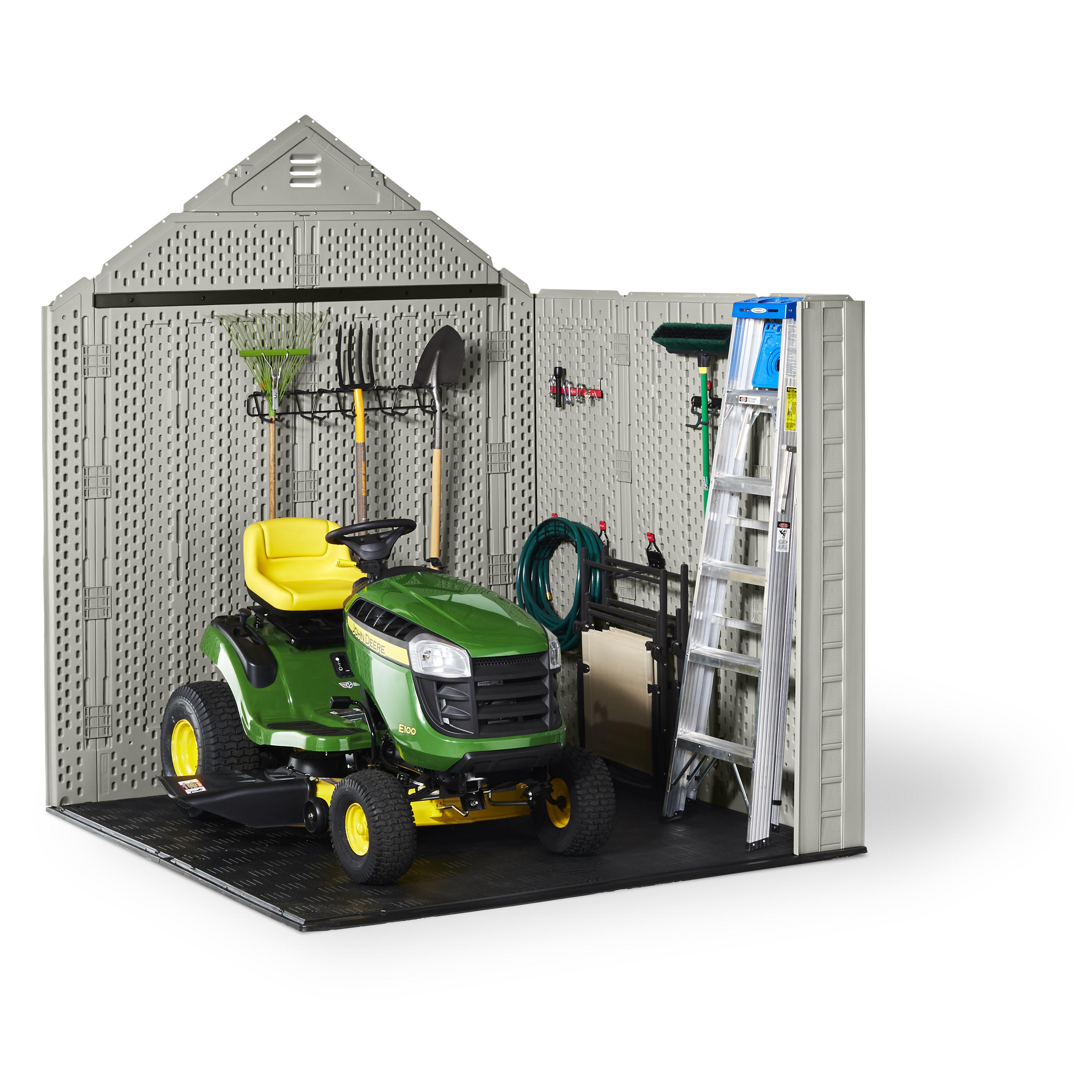 rubbermaid 7x7 ft durable weather resistant resin outdoor