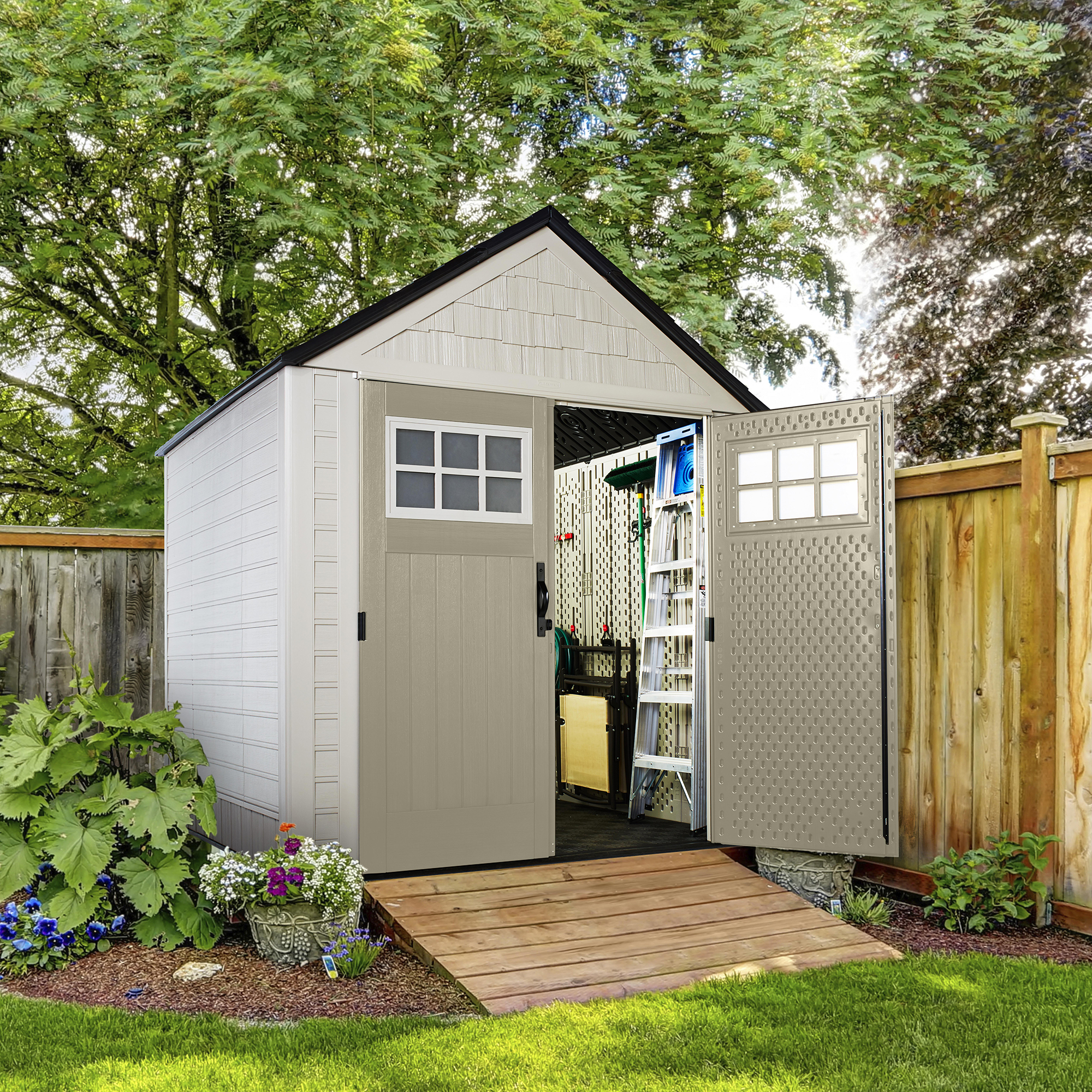 Rubbermaid 7x7 Ft Durable Weather Resistant Resin Outdoor 