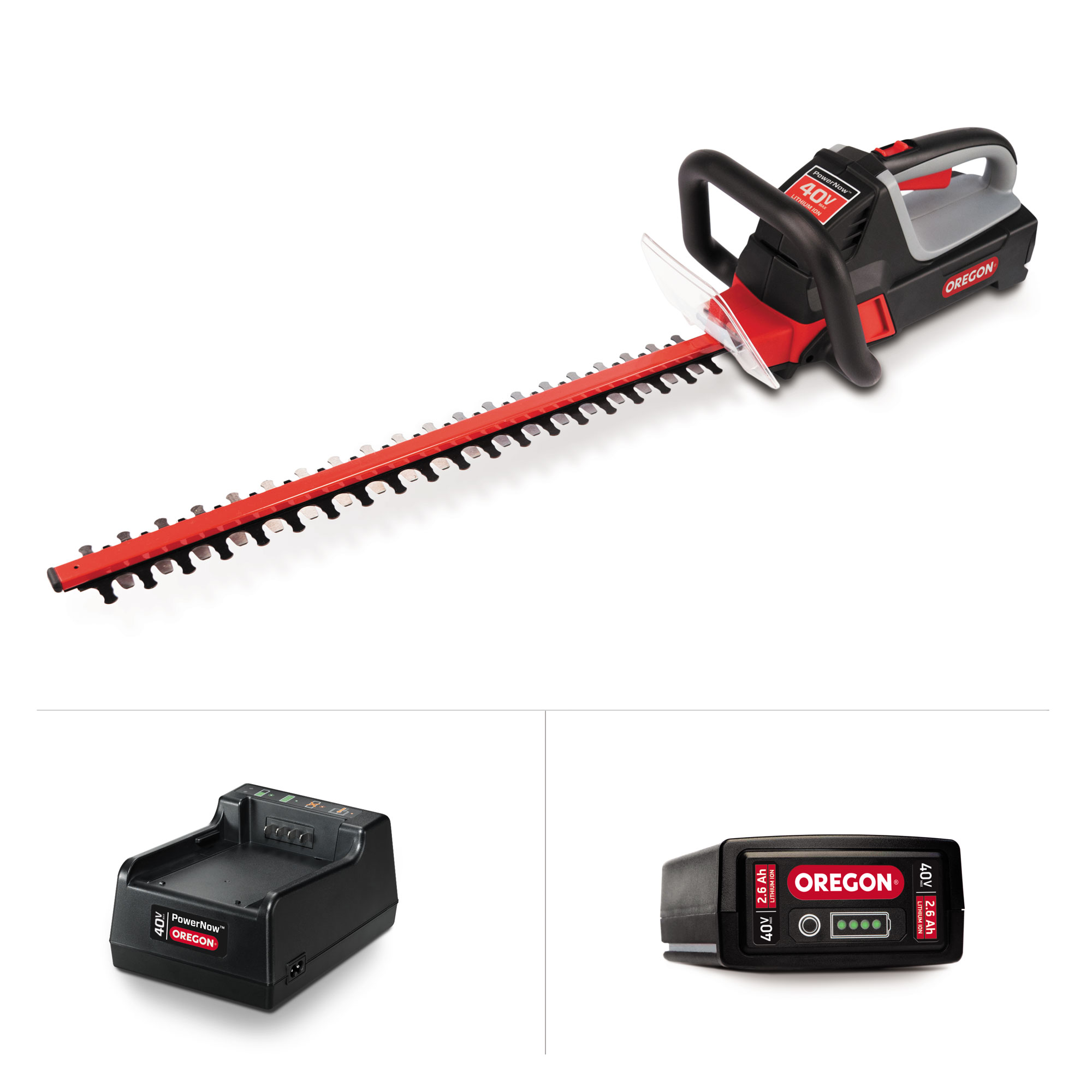 Oregon HT250 24 Inch 40 Volt Cordless Hedge Trimmer with 2.4 Ah Battery