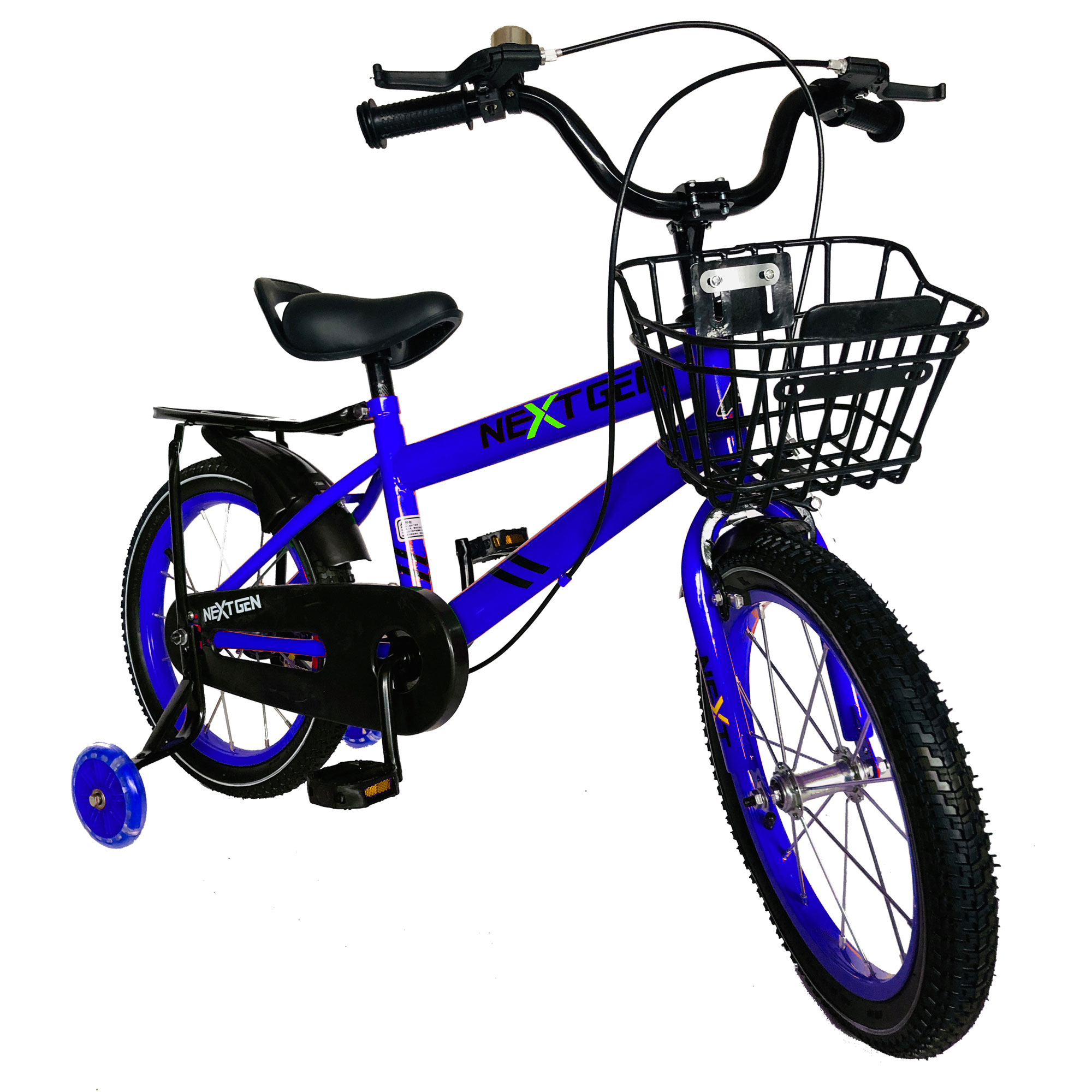 NextGen 16 Inch Kids Bike Bicycle with Training Wheels & Basket, Blue ...