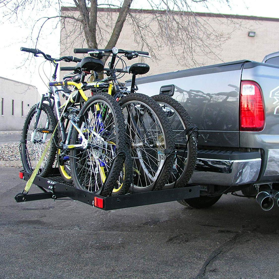 Tow Tuff 62Inch Steel Cargo Carrier Trailer with Bike Rack (Open Box
