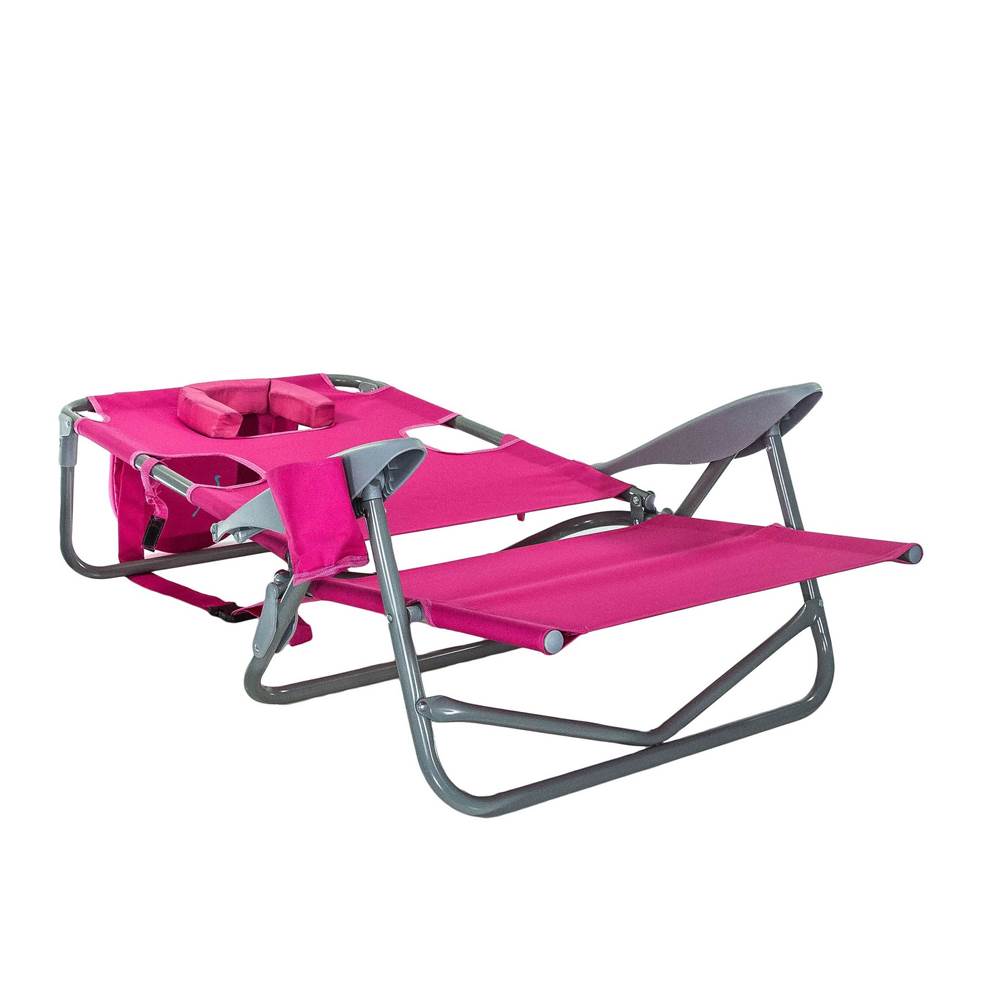Ostrich On-Your-Back Reclining Lounge Beach Chair, Pink (Open Box) | eBay