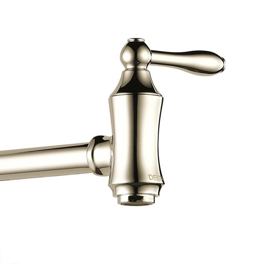 Delta Faucets Victorian Home Pot Filler Wall Faucet, Polished Nickel
