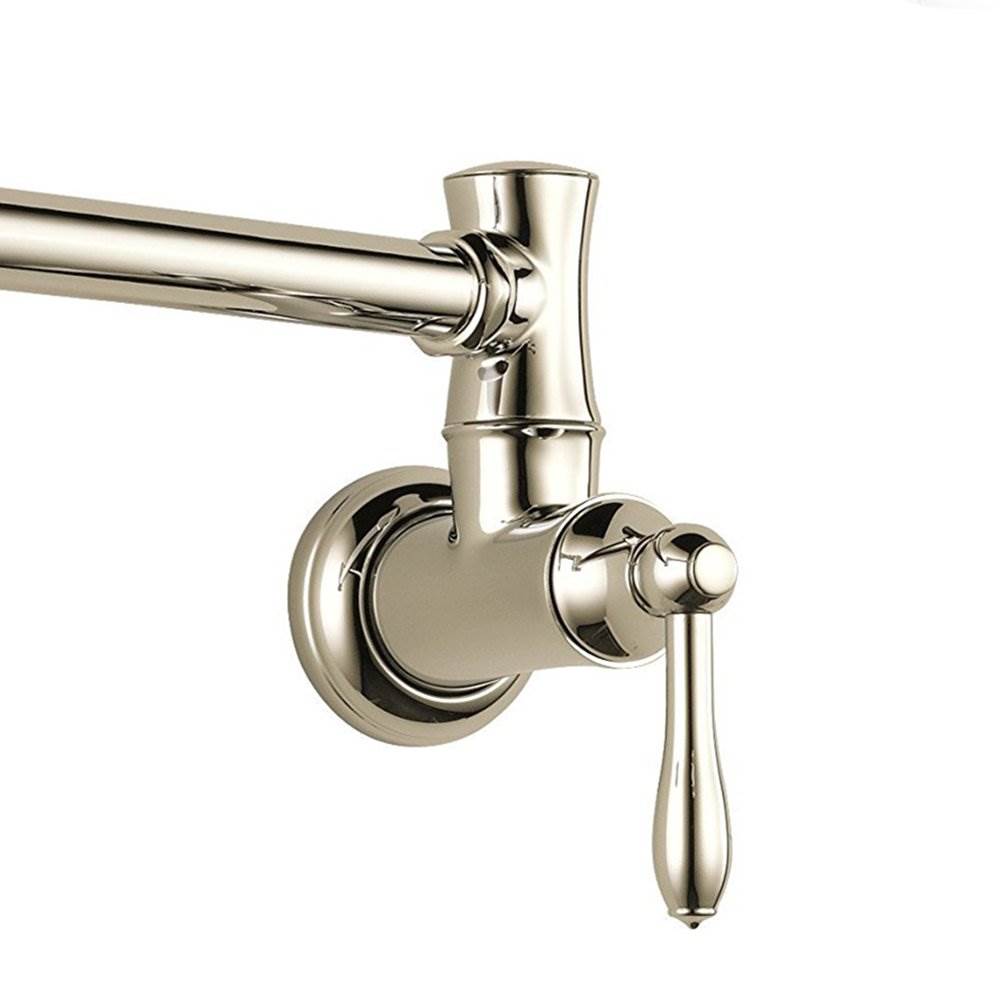 Delta Faucets Victorian Home Pot Filler Wall Faucet, Polished Nickel