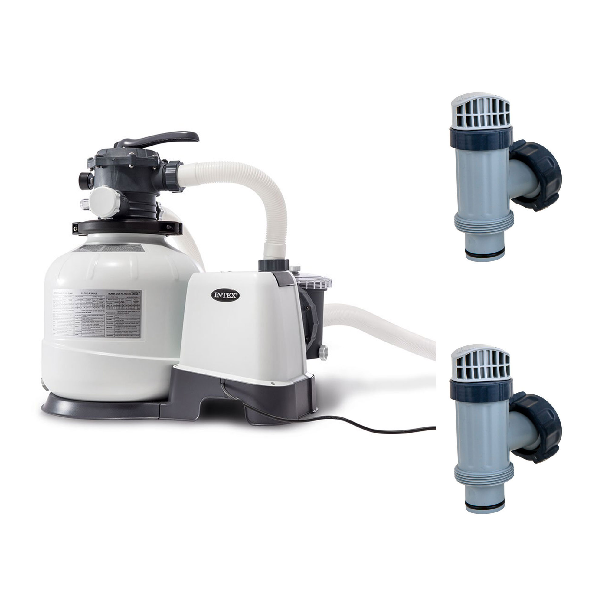 Intex 2800 GPH Above Ground Pool Sand Filter Pump w/ Plunger Valves
