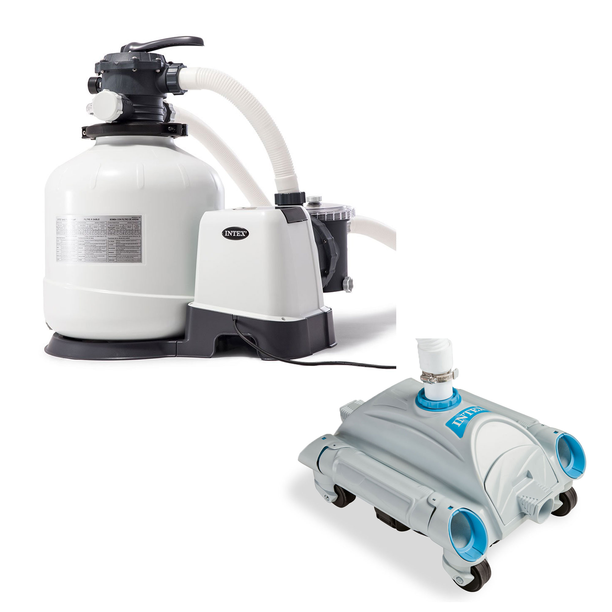 Details About Intex 3000 Gph Above Ground Pool Sand Filter Pump And Automatic Vacuum