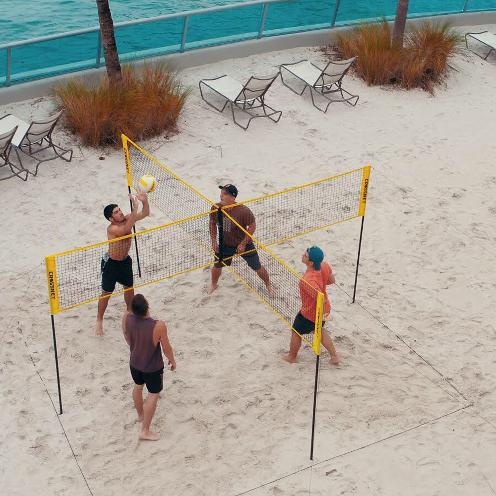 Four Square Volleyball Net and Game Set with Carrying Backpack