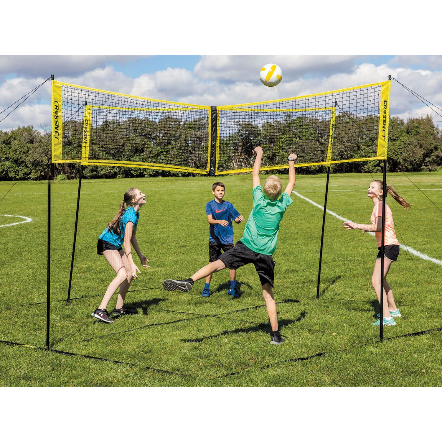 Crossnet 4 Way Adjustable Volleyball Net and Volleyball ...