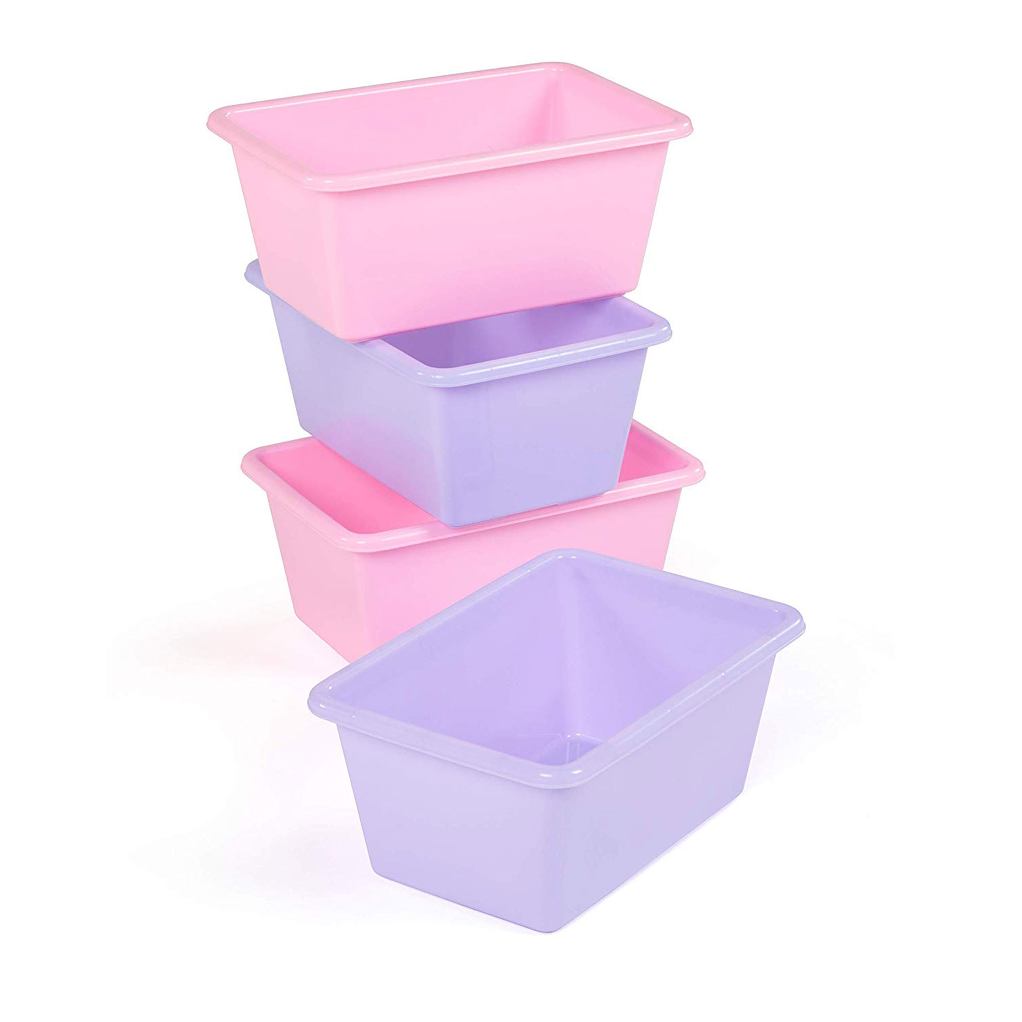 pink toy bins