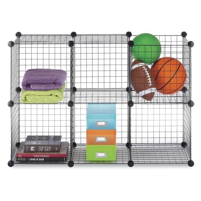 Whitmor Black Wire Stackable Storage Cubes Shelving Unit 6 (Open Box) eBay