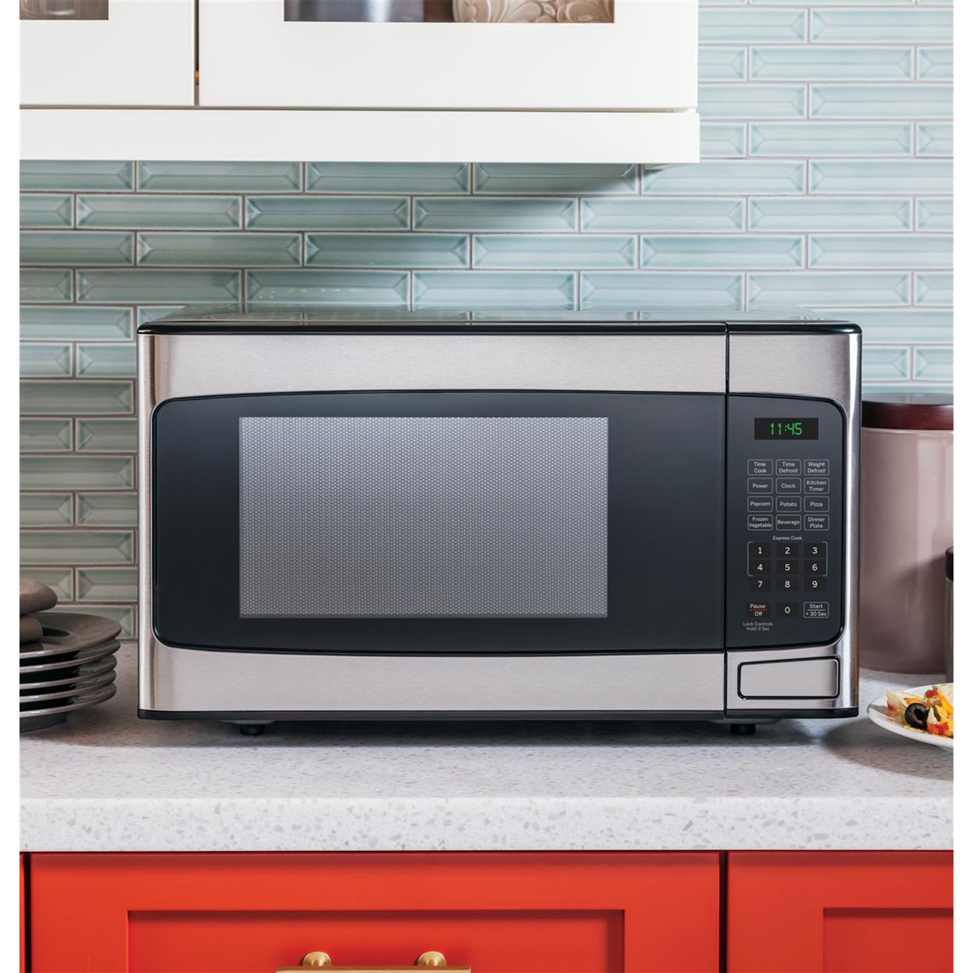 GE 1.1 Cu Ft Countertop Stainless Steel Microwave Oven (Refurbished