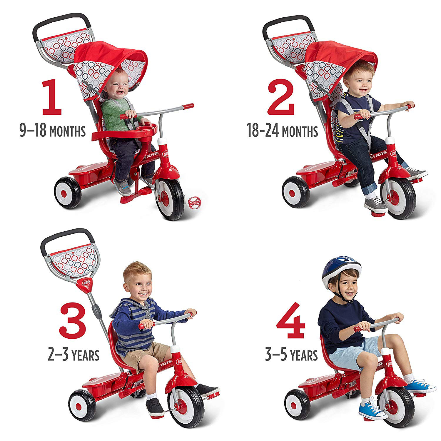 radio flyer tricycle 4 in 1 red