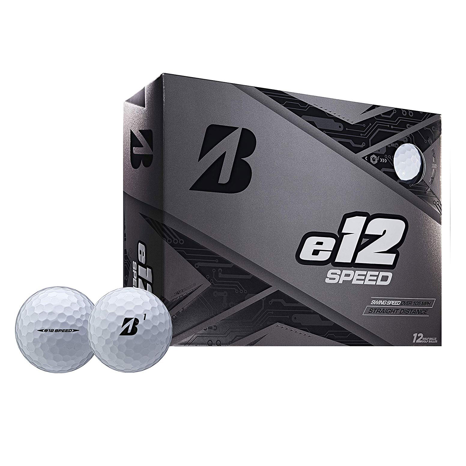 Bridgestone Golf Series e12 Speed 3Piece Distance Golf Balls, White (1