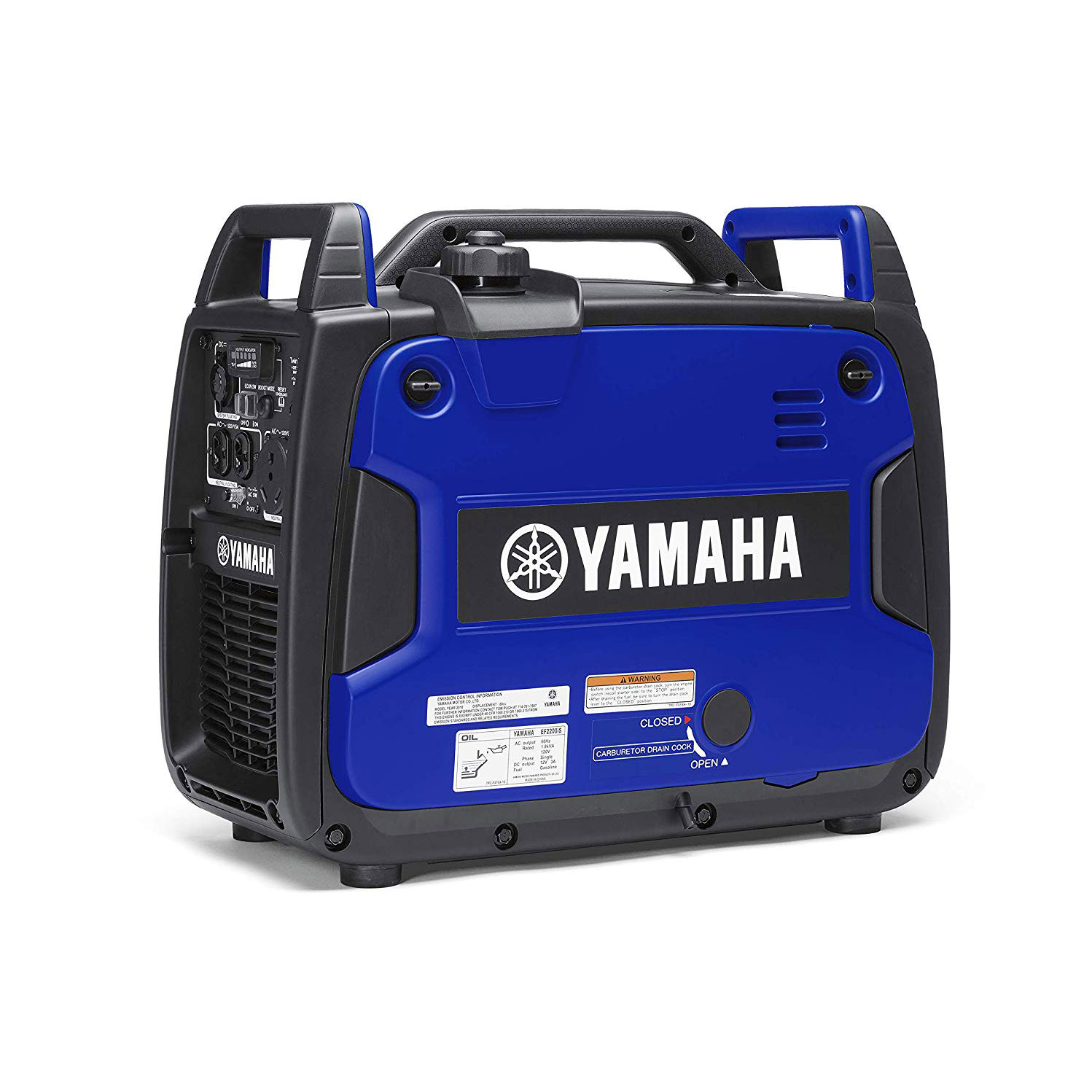 Yamaha 2,200 Watt 79cc 1.24 Gallon Portable Inverter Generator, Blue ...