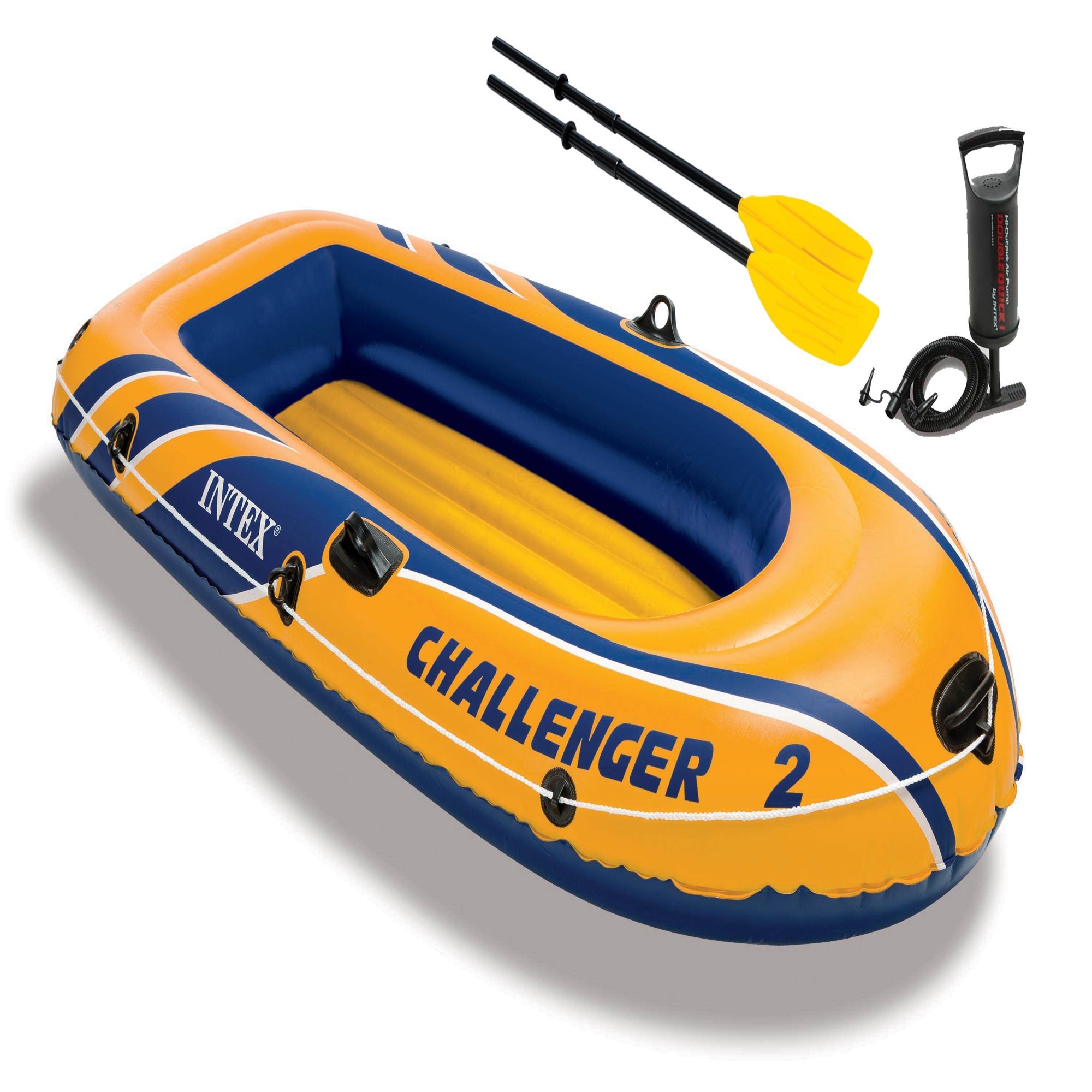 INTEX Challenger 2 Inflatable Boat Set with Air Pump & Oars (Open Box) (2 Pack) - Picture 6 of 10