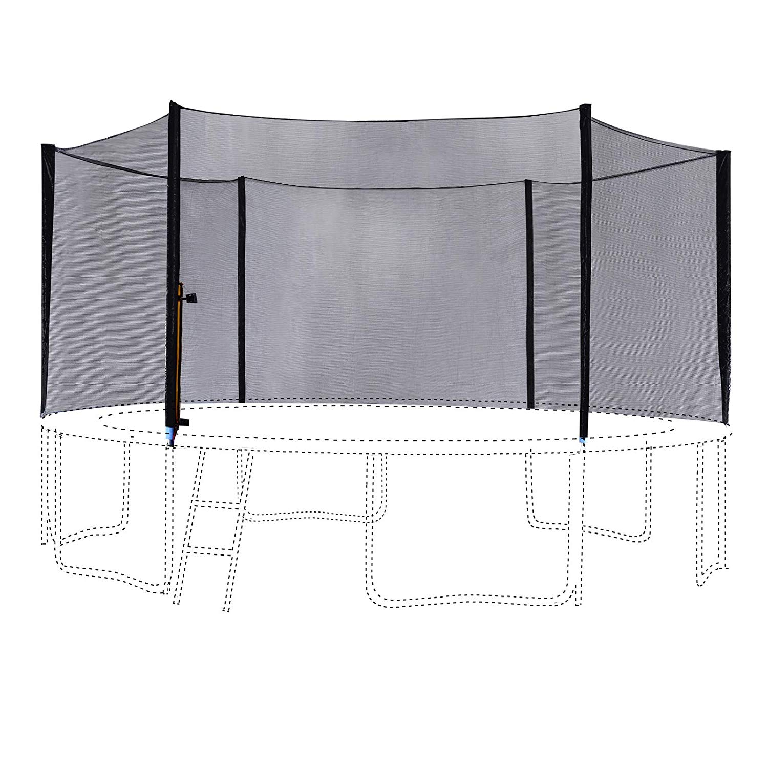 ExacMe 16 Foot Round Trampoline Replacement Enclosure Net with Poles T