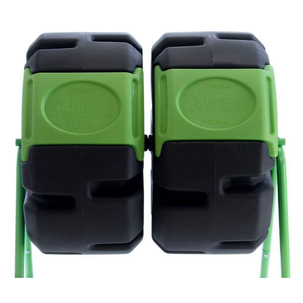 FCMP Outdoor HOTFROG 37 Gallon Plastic Dual Body Rotating Tumbling