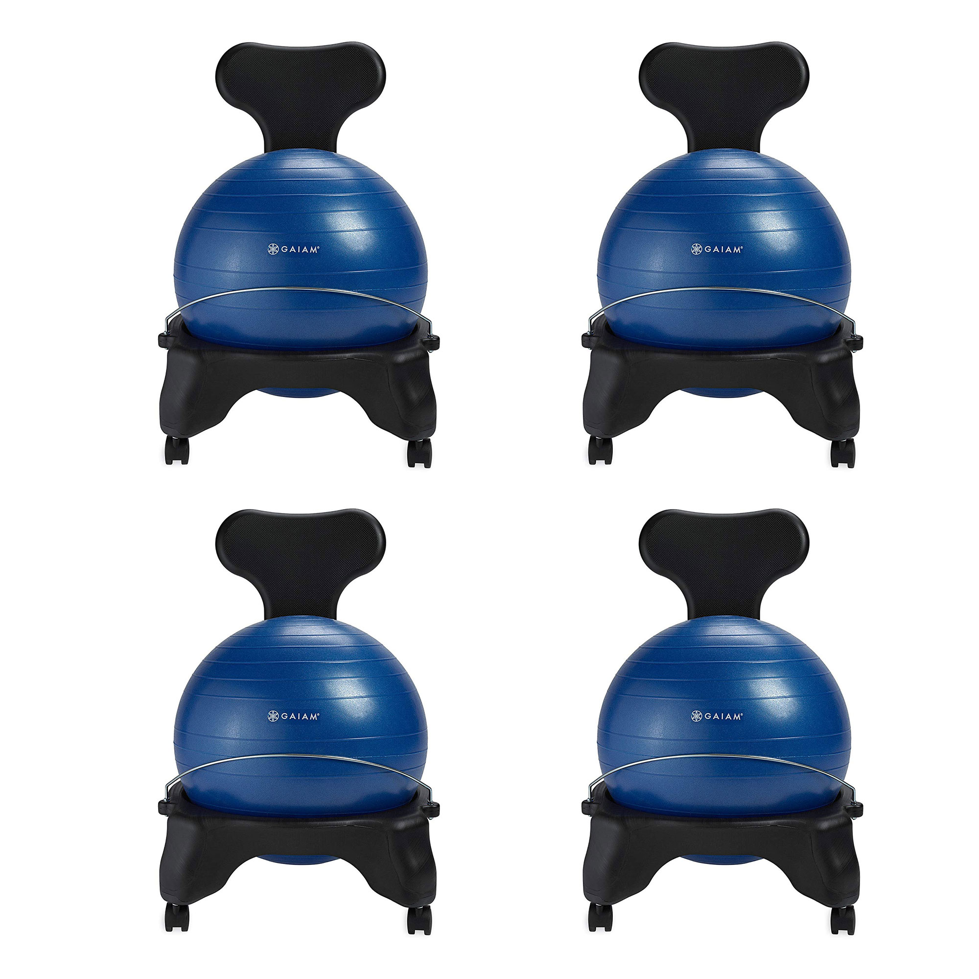 Details About Gaiam Classic Gym Yoga Exercise Balance Ball Office Desk Chair Blue 4 Pack