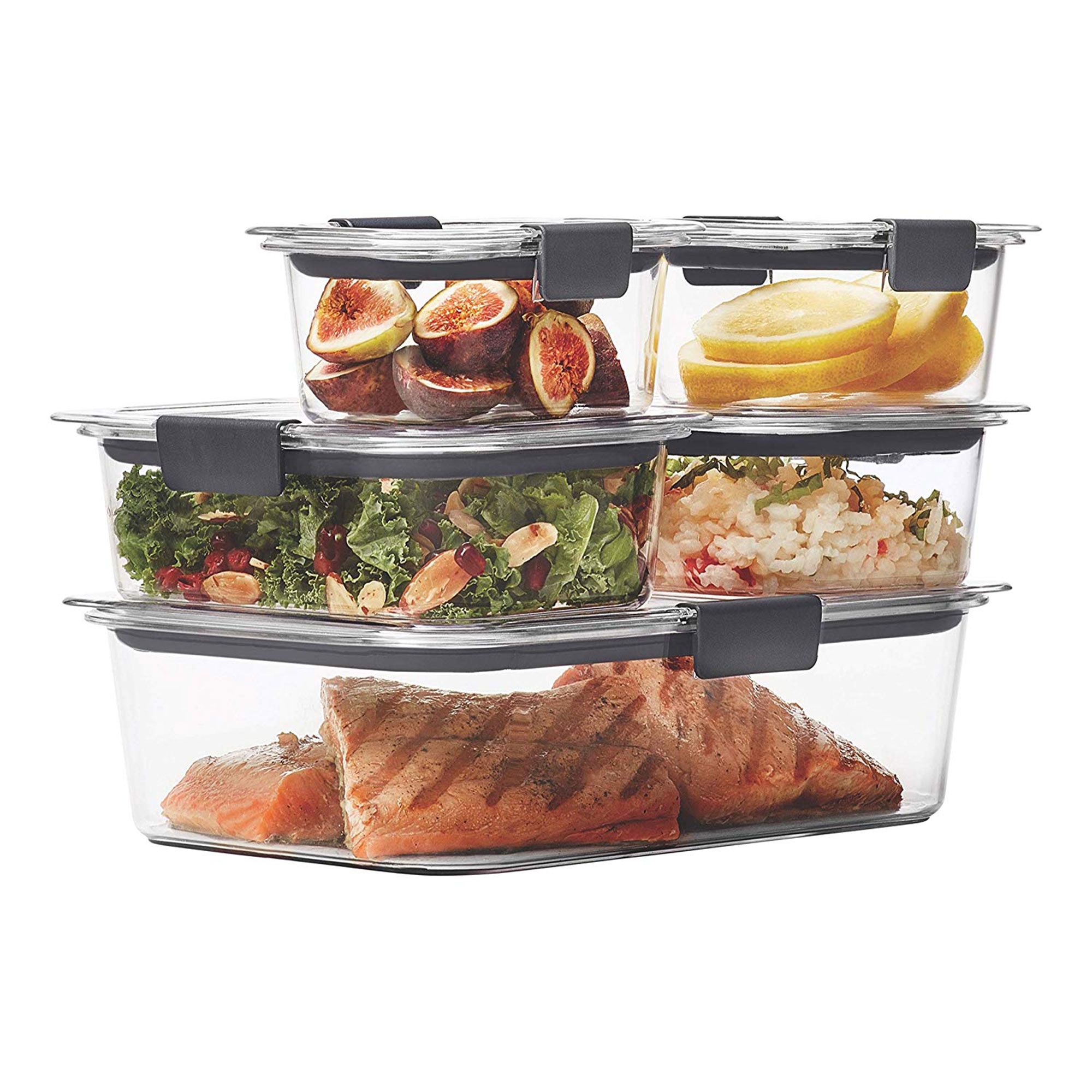 Rubbermaid Brilliance 10 Piece Plastic Food Storage Container Set