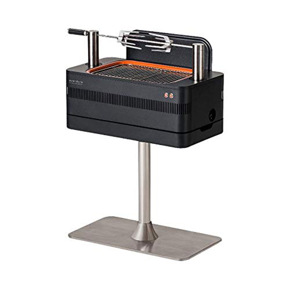 Everdure 28.75in Charcoal Grill with Pedestal and Rotisserie, Black