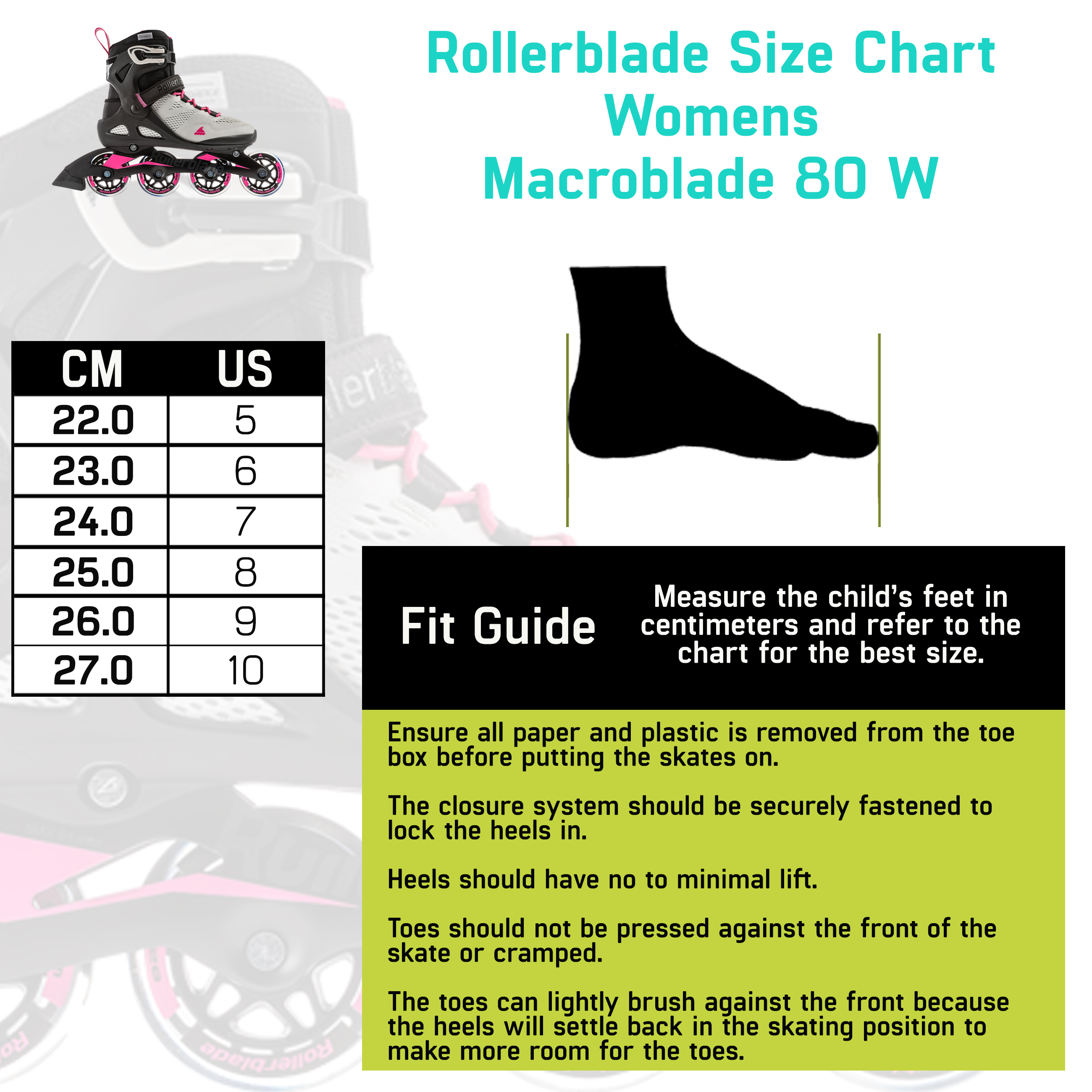 Rollerblade USA 80 Womens Adult Fitness Inline Roller Skate, Size 7