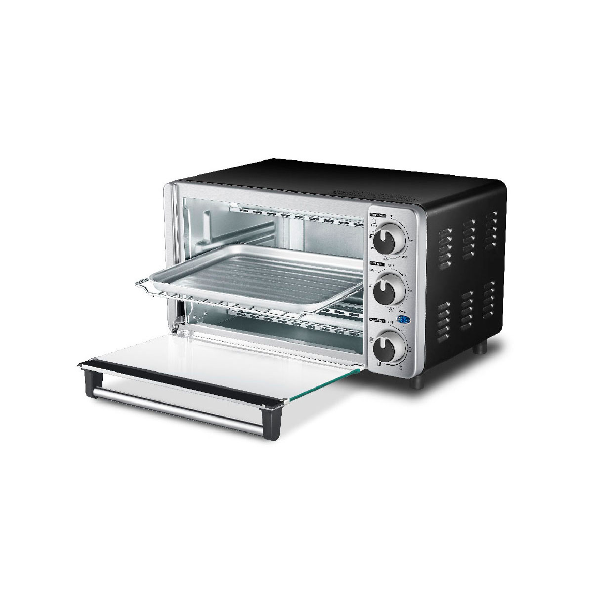 Toshiba 6 Slice Small Convection Pizza Toaster Oven, Stainless Steel