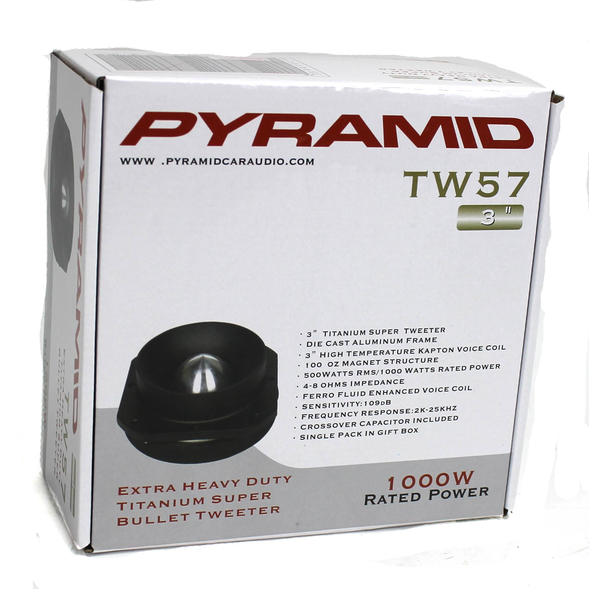 2 Pyramid PRO TW57 3/" 2000W Dome Bullet Car Super Titanium Audio Tweeters