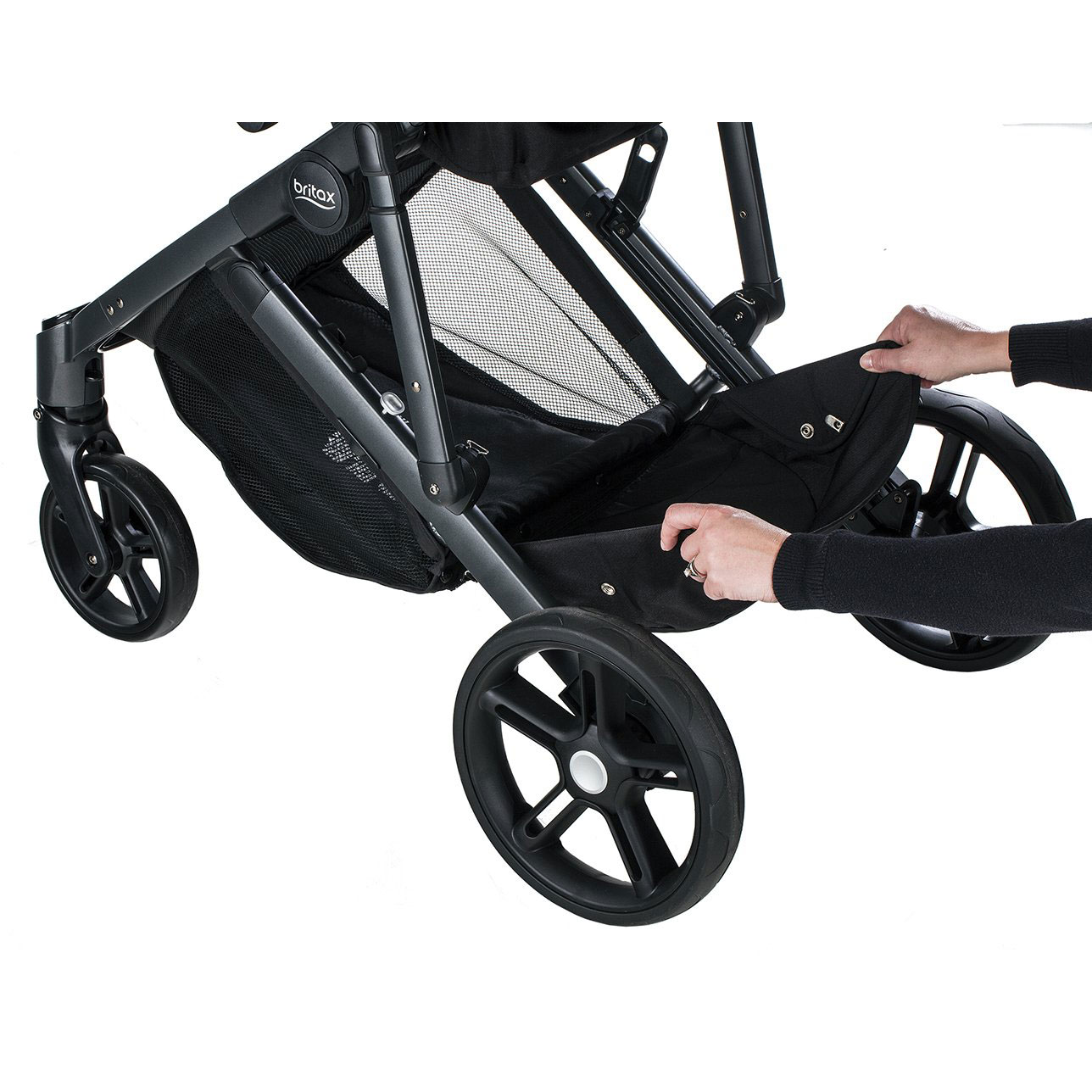 Britax B Ready G3 Folding Reclining Travel Canopy Stroller, Black (Open ...