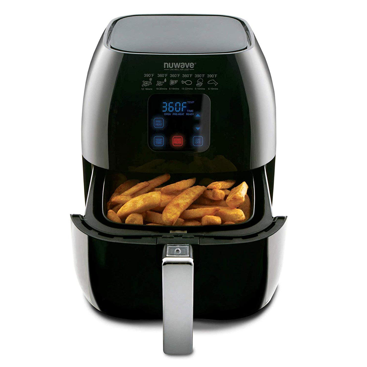 NuWave Brio 3Quart 2Piece NonStick Touch Screen Air Fryer, Black