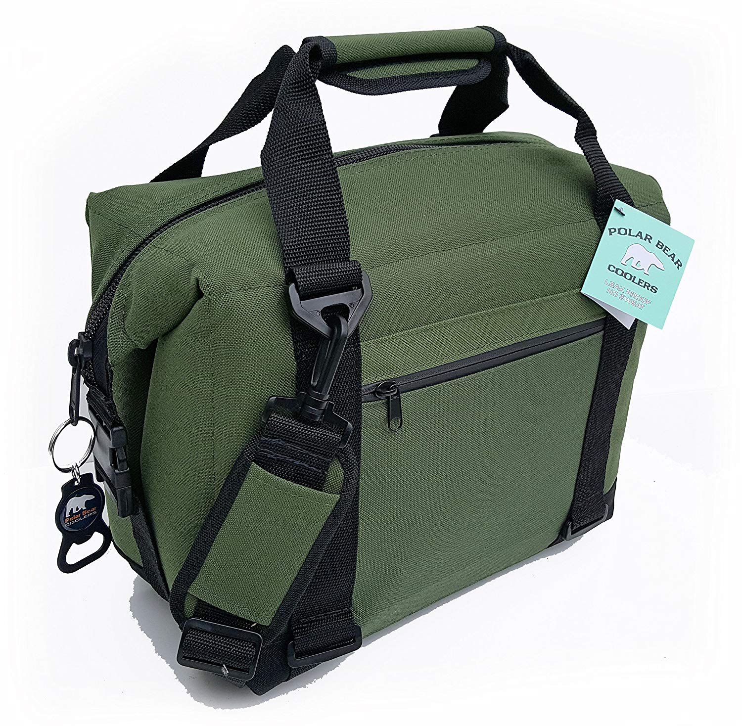 Polar Bear Coolers 12 Pack Light Nylon Soft Cooler with Strap, Green