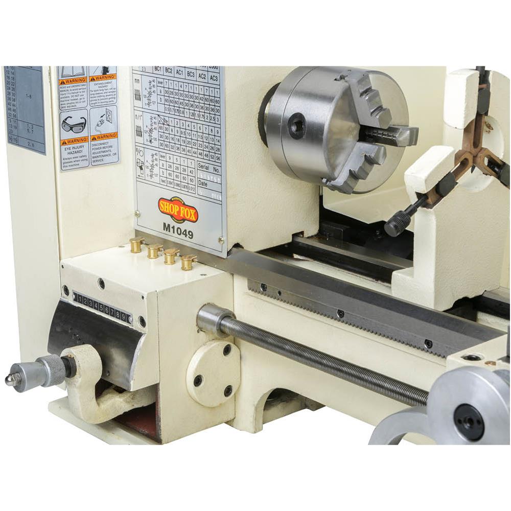 Shop Fox M1049 9 by 19 Inch Bench Top Metal Lathe with Three Jaw Scroll