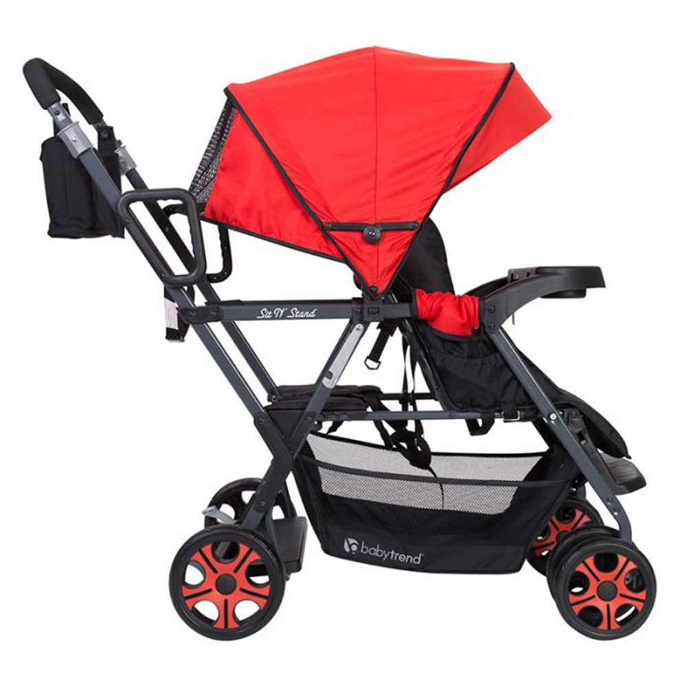 Baby Trend SS80A07A Sit N Stand Folding Compact Two Seat Baby Stroller ...