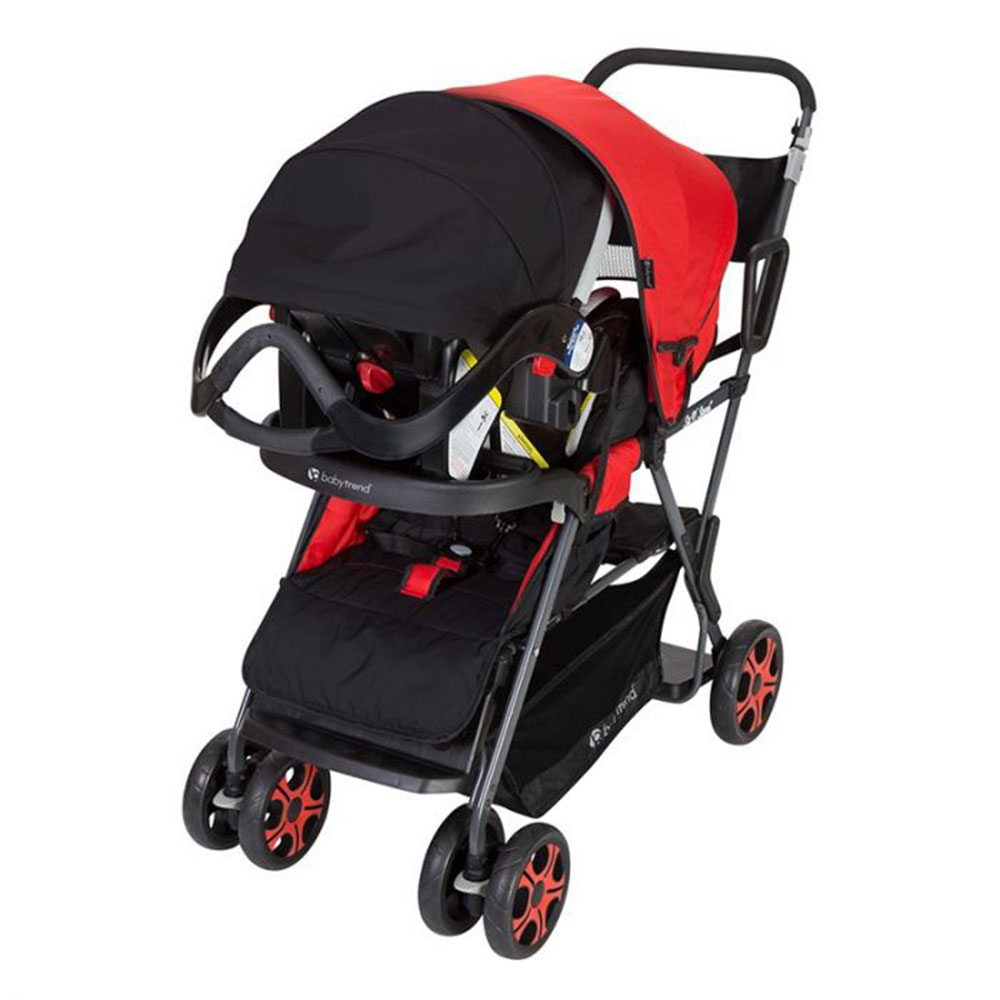 Baby Trend Sit N Stand Folding Compact Two Seat Baby Stroller, Red ...