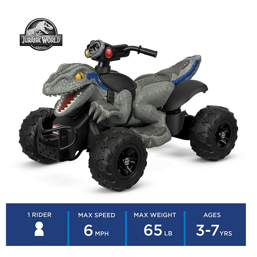 Power Wheels Jurassic World Blue Raptor Dino ATV RideOn + Replacement