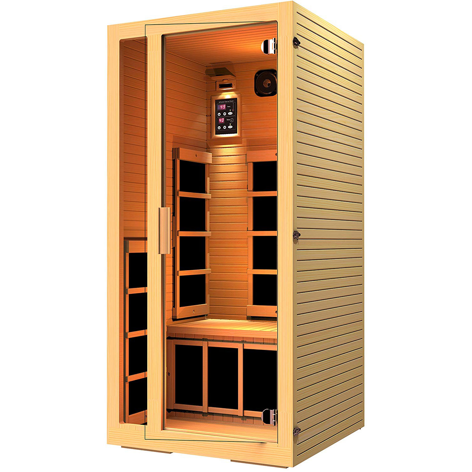 JNH Lifestyles Joyous 1 Person Infrared Sauna w/ LED and Bluetooth Sound System eBay