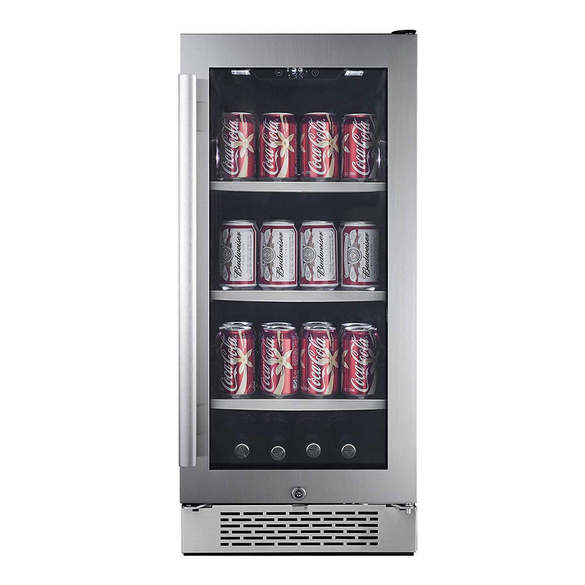Avallon 15 Inch 86 Can Free Stand Beverage Cooler, Stainless Steel (For