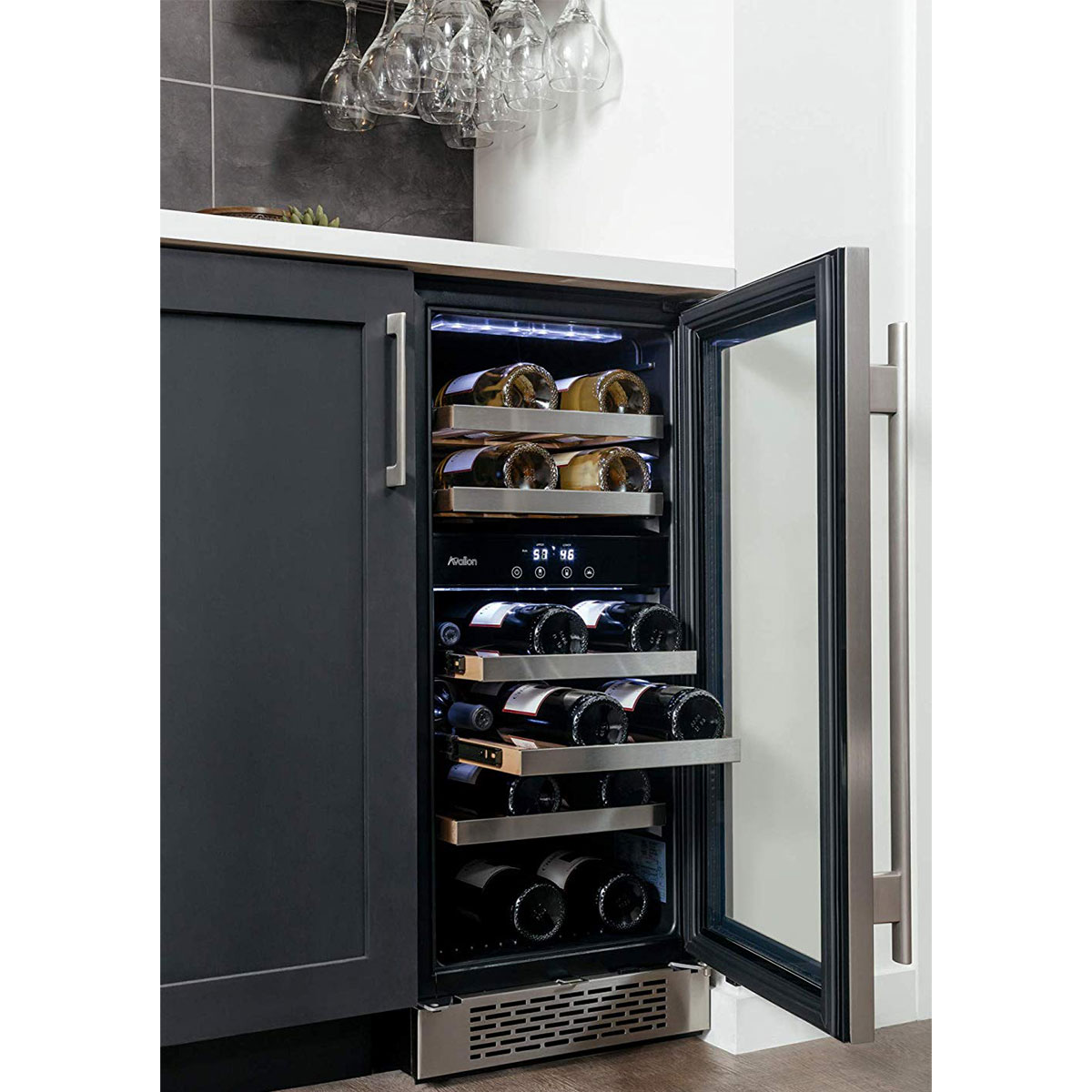 Avallon AWC151DZRH 15 Inch 23 Bottle Stainless Steel Dual Zone Wine