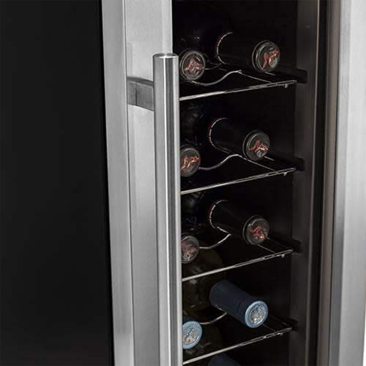 Koldfront 10in 12 Bottle Thermoelectric Wine Cooler, Stainless Steel
