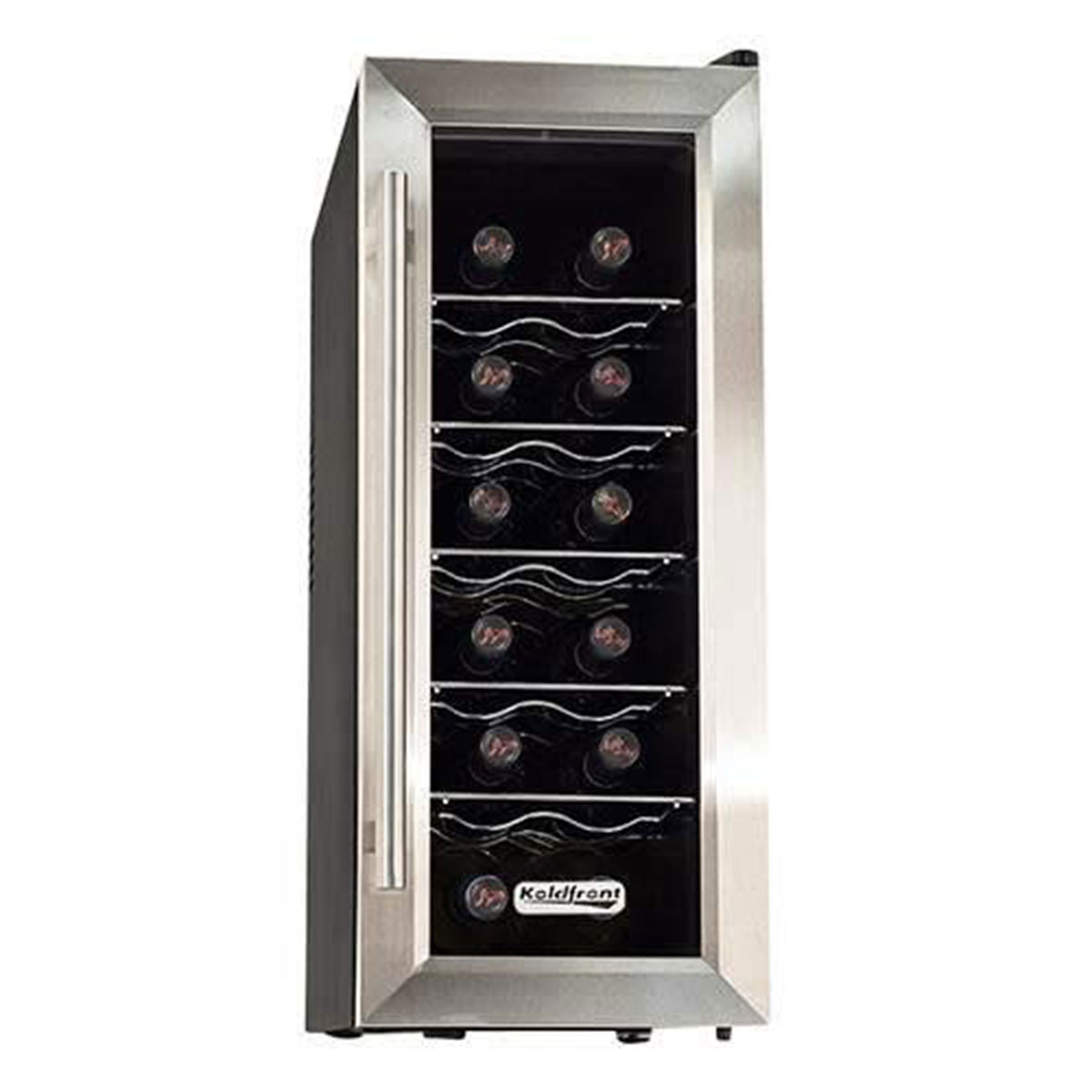 Koldfront 10in 12 Bottle Thermoelectric Wine Cooler, Stainless Steel