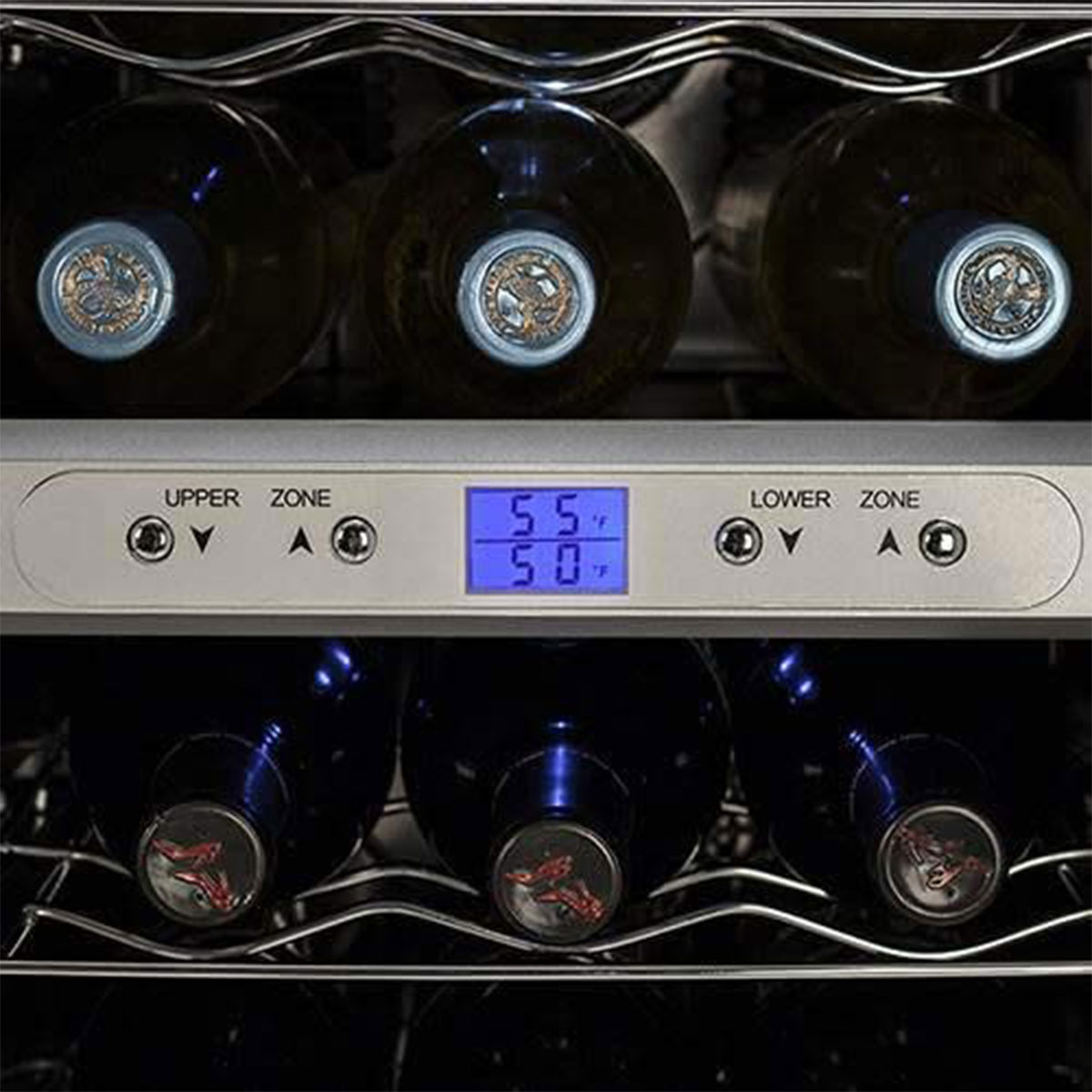 Koldfront Dual Zone Thermoelectric Wine Cooler, Stainless Steel (For