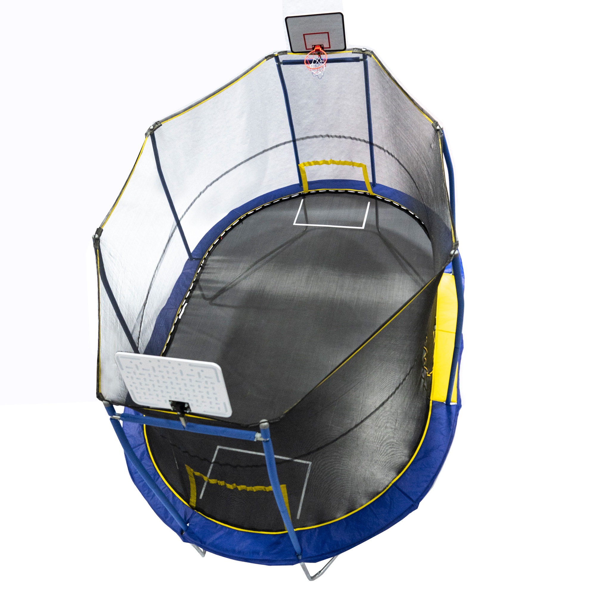 jumpking trampoline basketball hoop with attachment and inflatable basketball