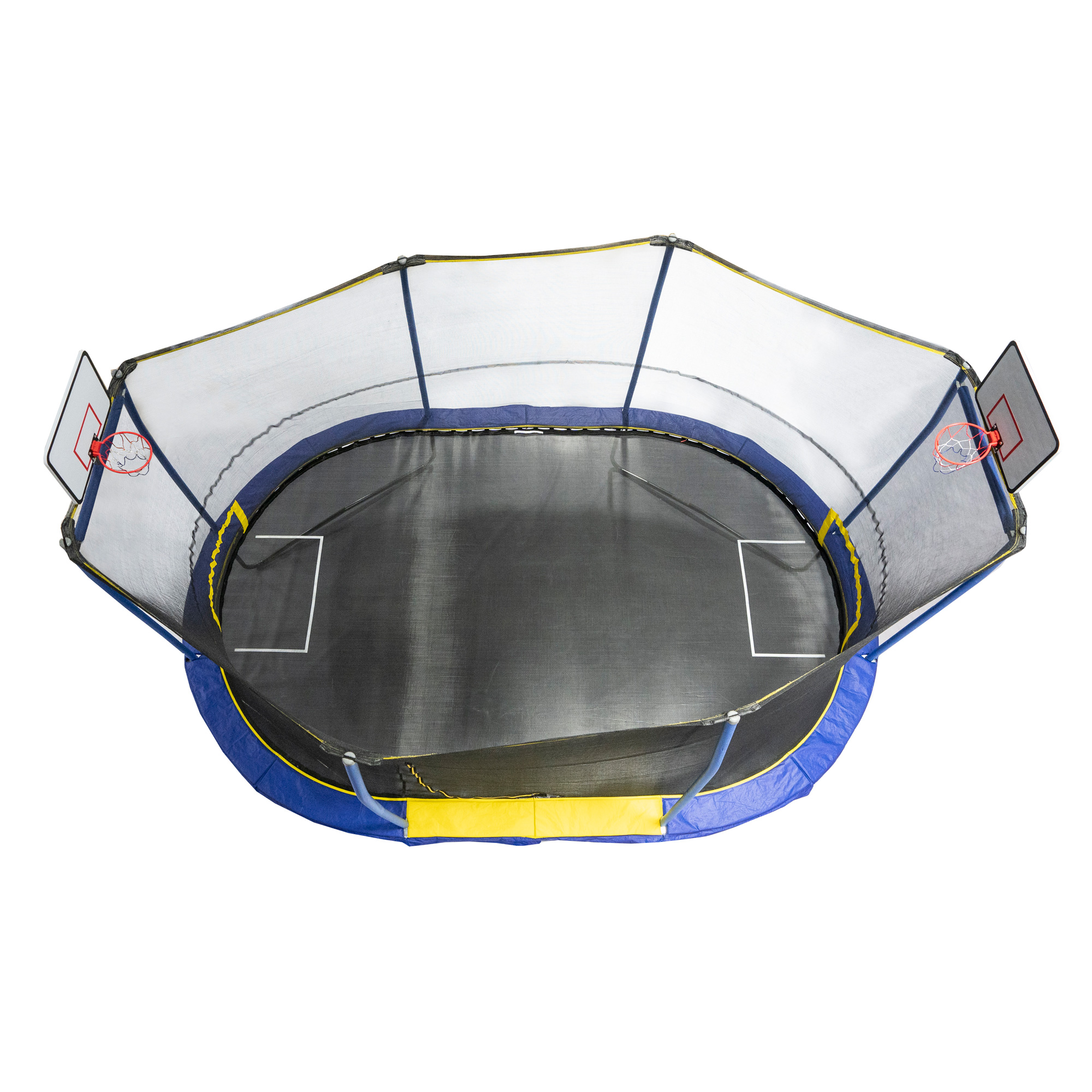 Jumpking 10 X 15 Foot Trampoline With Enclosure Basketball Hoops For Parts 819049020432 Ebay