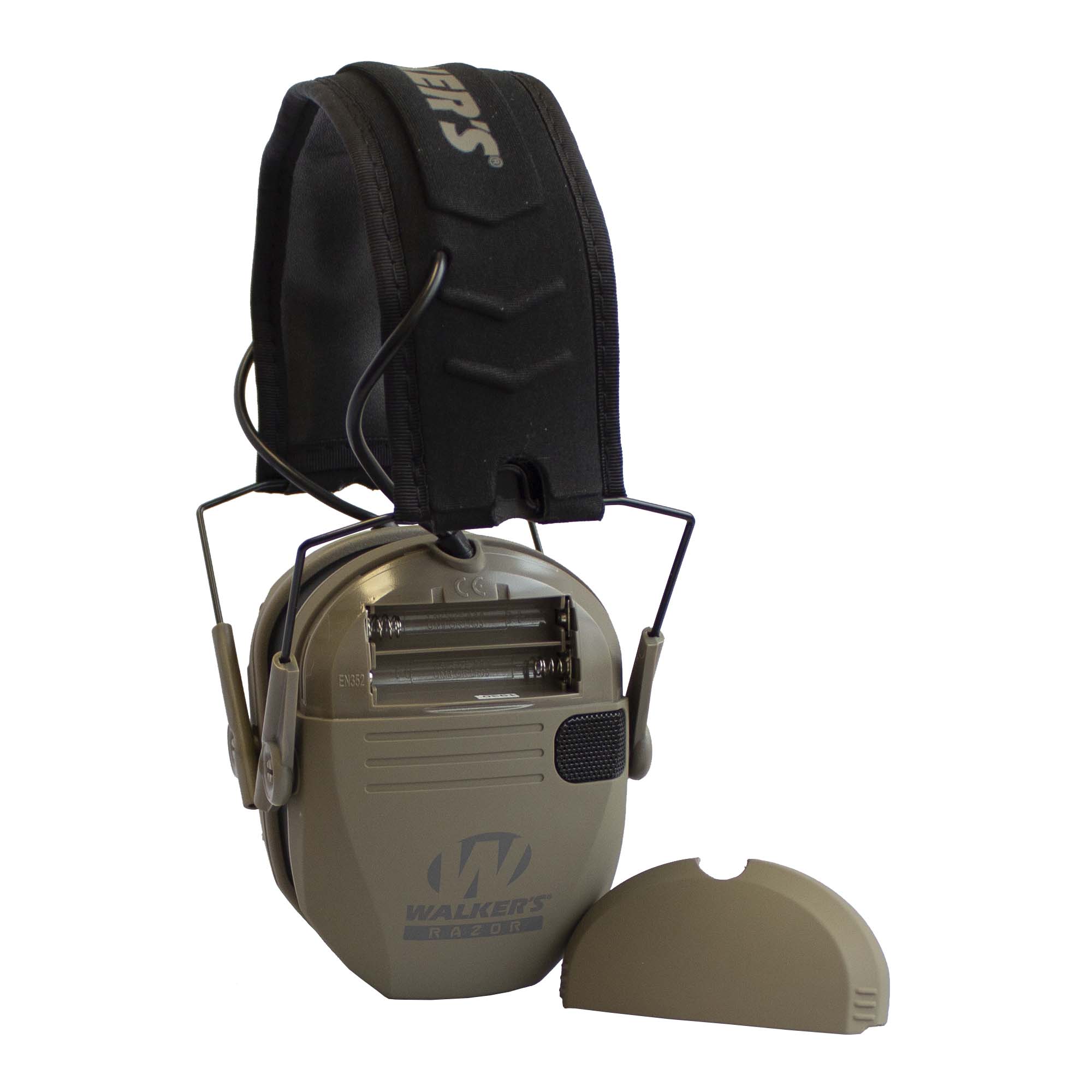Walker's Razor Slim Folding Electronic Shooting Ear Muffs, Dark Earth