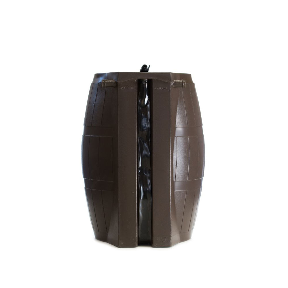 FCMP Outdoor 45Gallon BPA Free Home Rain Water Catcher Barrel, Brown