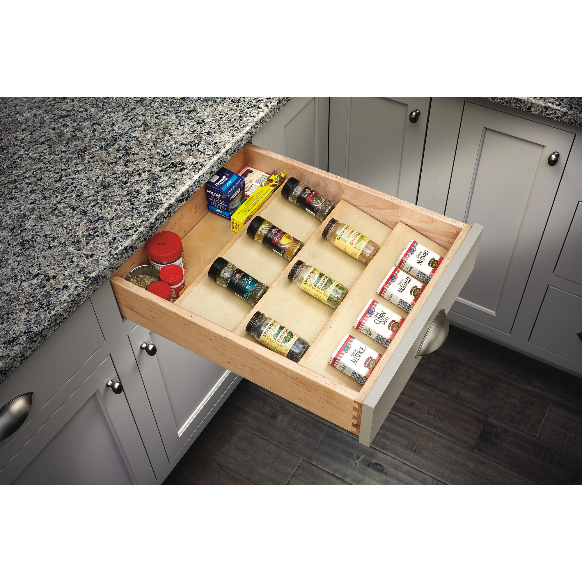 RevAShelf 4SDI24 24Inch Wooden Spice Drawer Storage Organizer