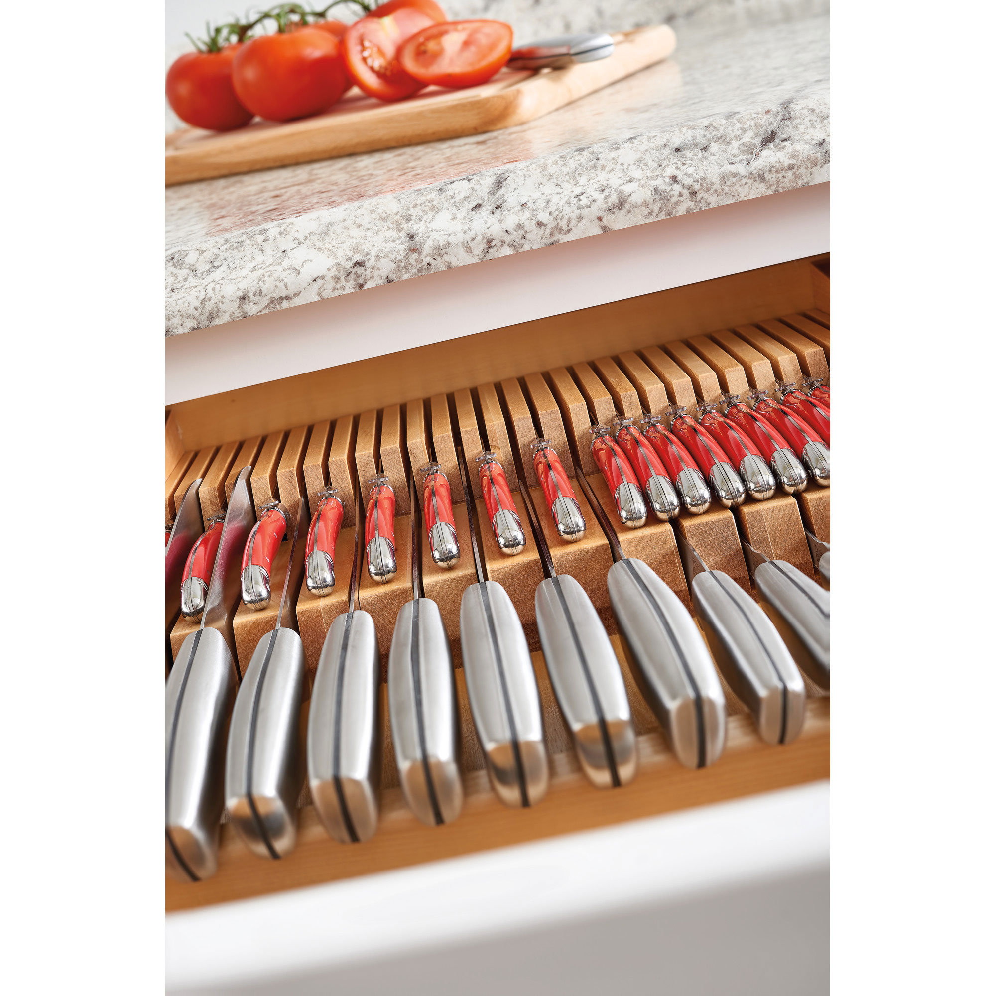 Rev A Shelf 4wdkb 1 2 Row Trimmable Knife Block Drawer Organizer