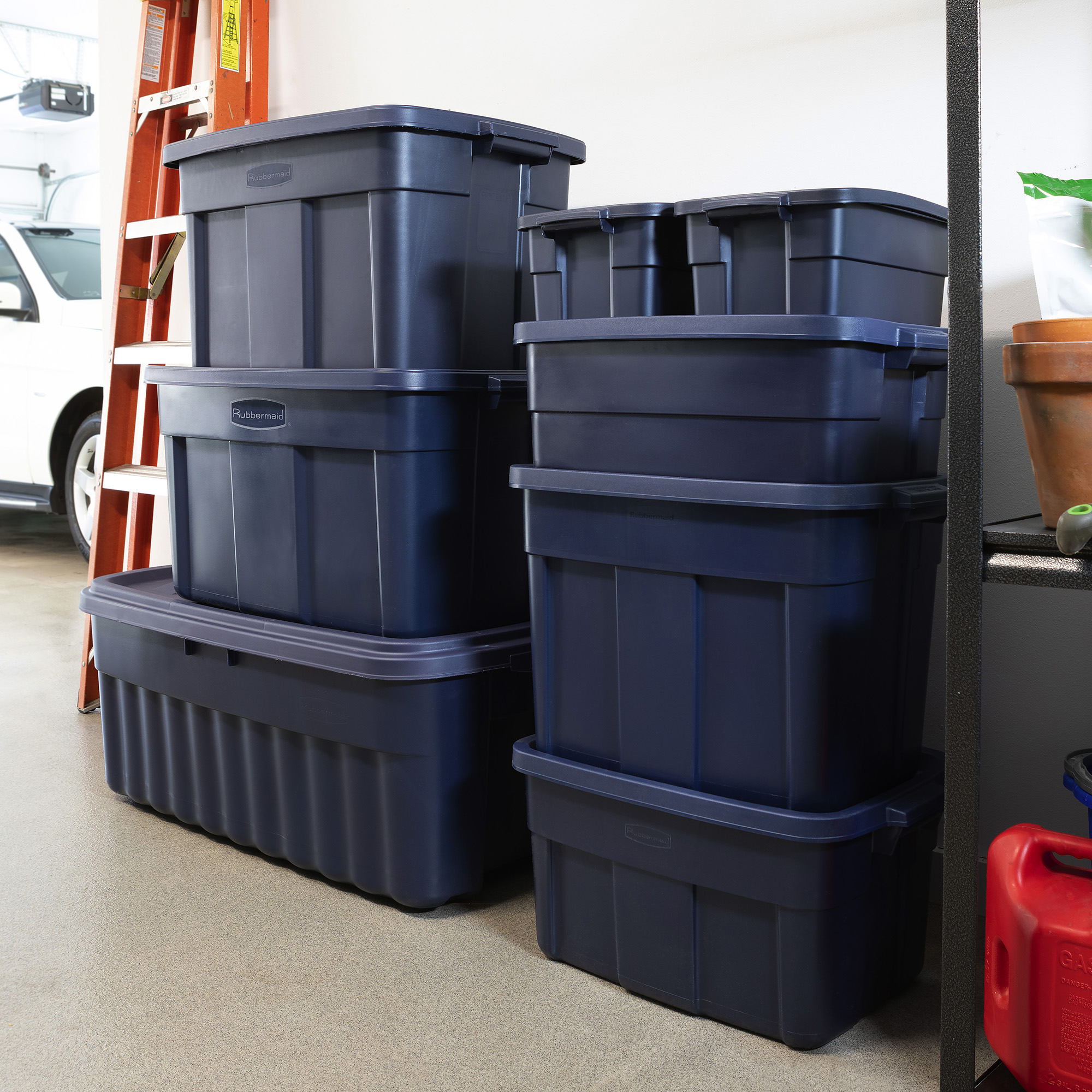 Rubbermaid Roughneck 10 Gallon Rugged Storage Tote Container (6 Pack