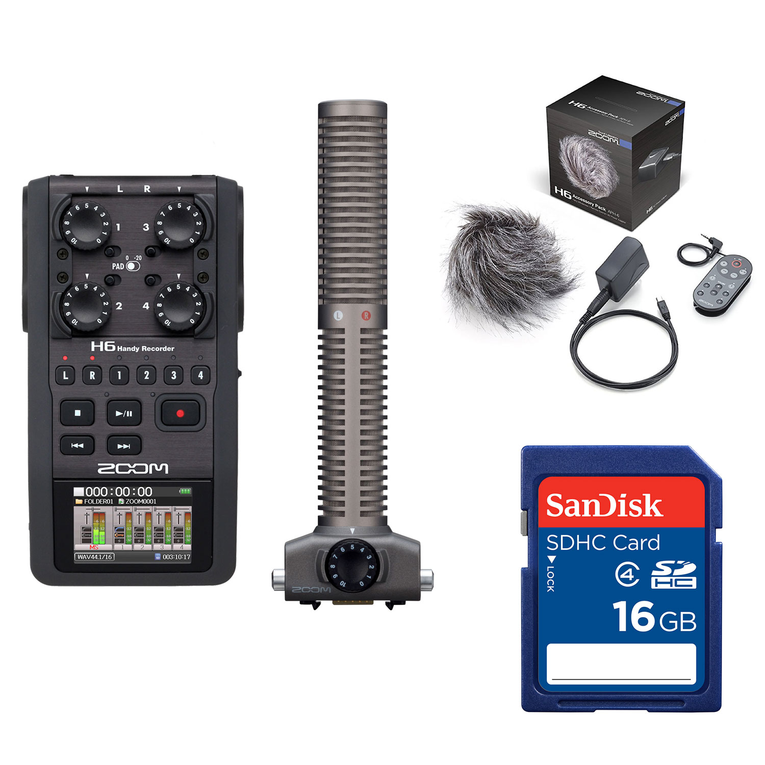 Zoom Digital Audio Recorder + Accessory Pack + Stereo Microphone