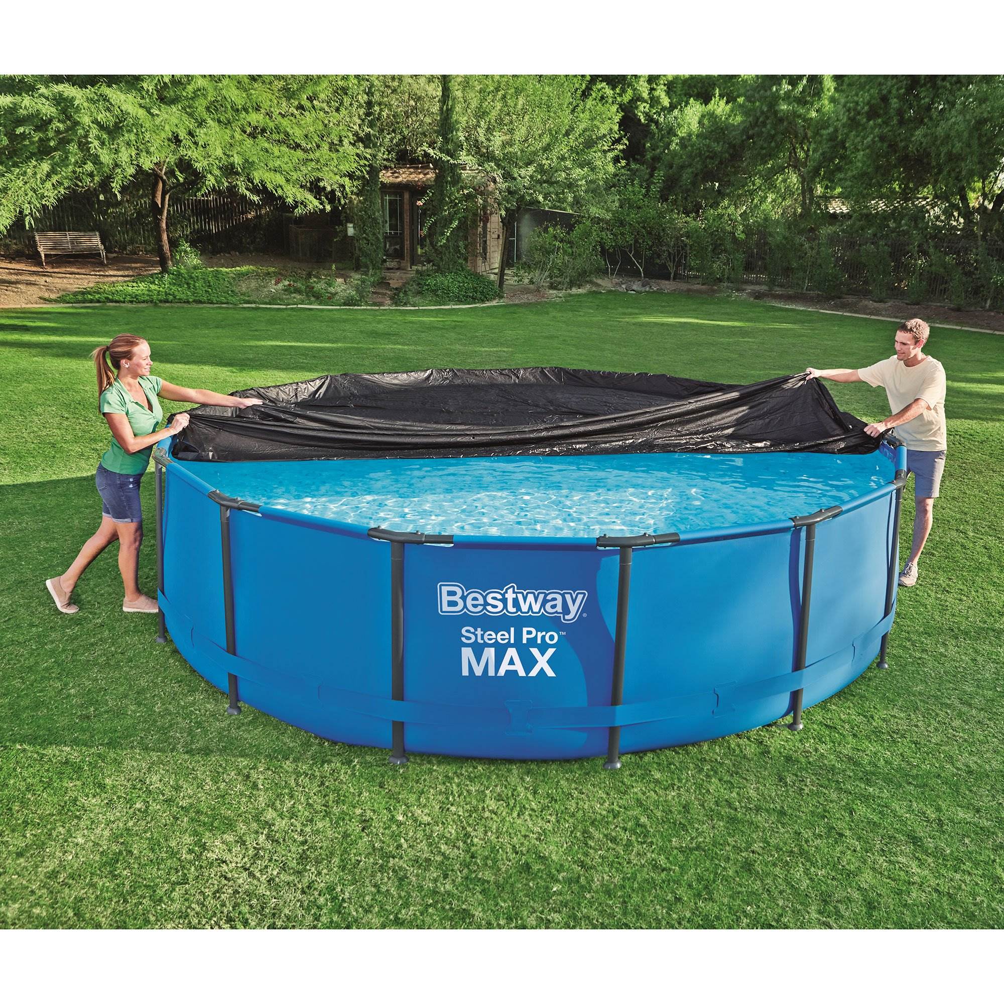 Bestway Flowclear 15 Foot Above Ground Round Frame Swimming Pool Cover (Used) 821808006182 eBay