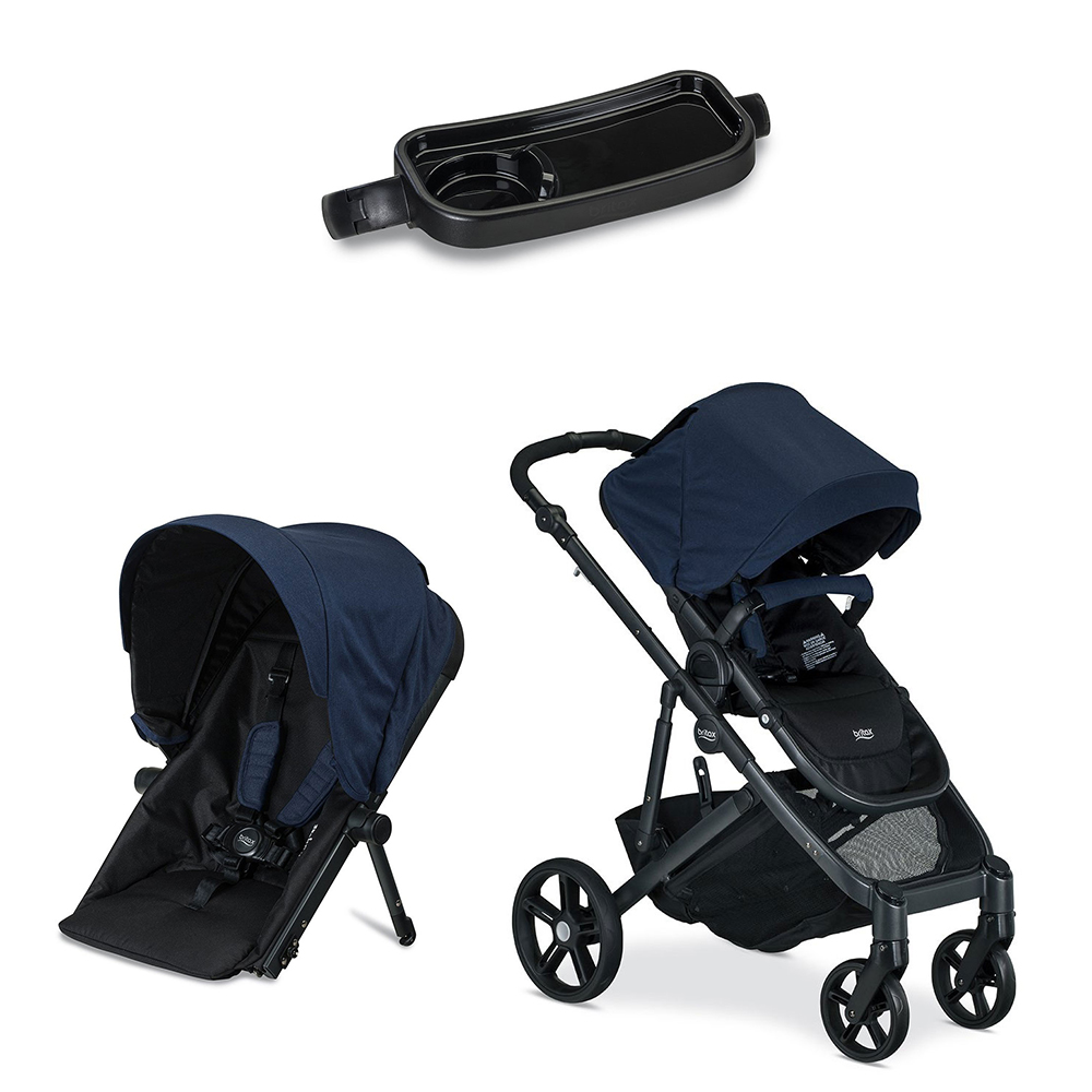 Details About Britax B Ready Folding Baby Stroller Second Seat Conversion And Snack Tray